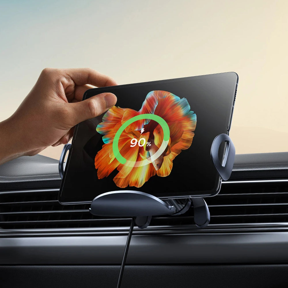BASEUS LightChaser Series Triple Coil 15W Wireless Charger Electric Car Air Vent Mount BASEUS LightChaser Series Triple Coil 15W Wireless Charger Electric Car Air Vent Mount